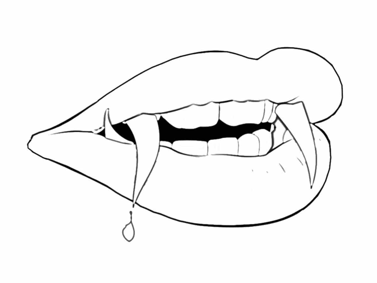 Coloriage Levres Vampire - Vampire à imprimer